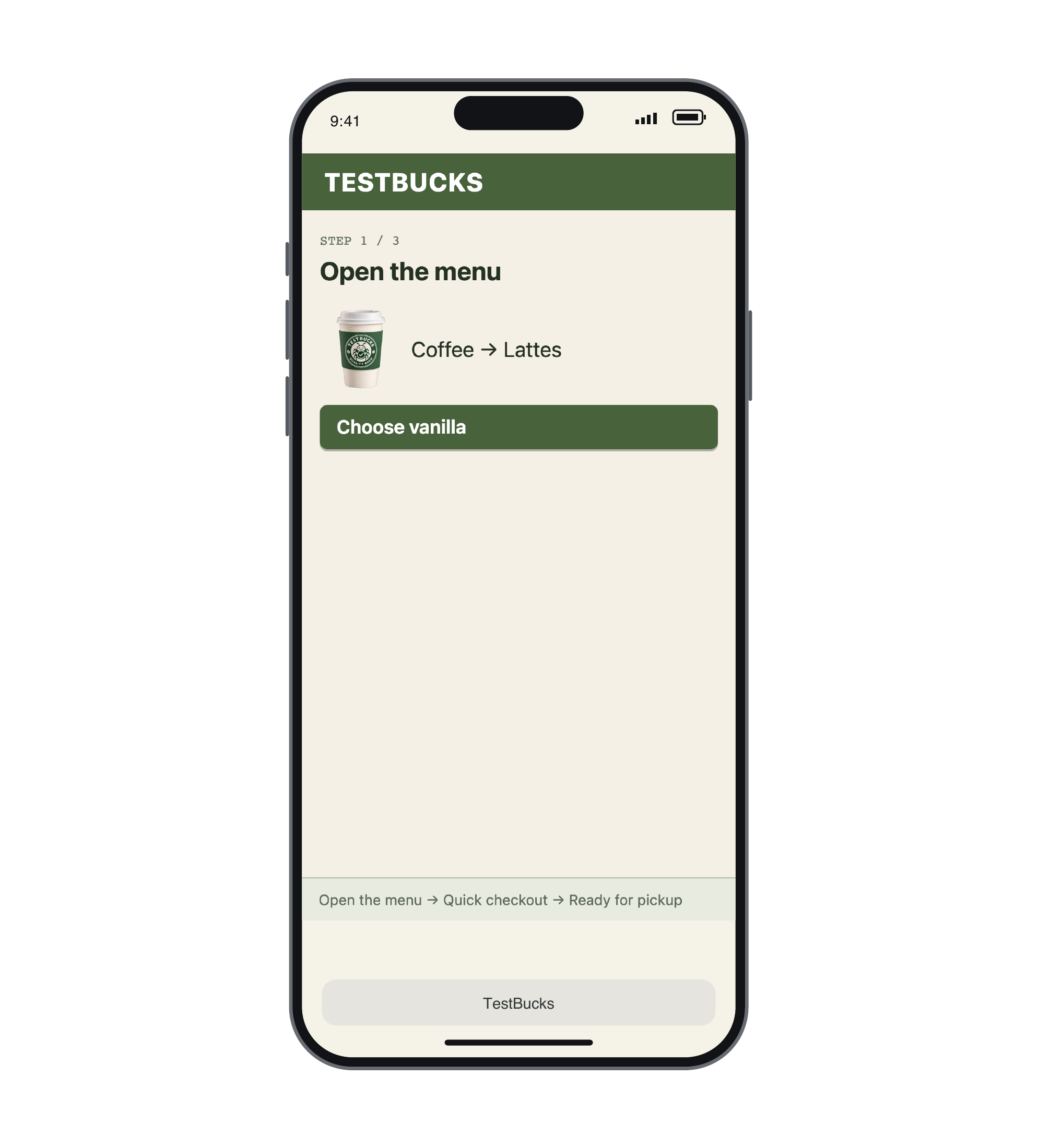Figure 7.3b. Compact menu and quick checkout.